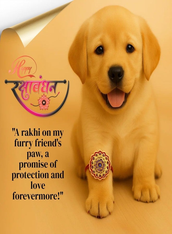 ويستيرن إرا راخي أنيق للحيوانات الأليفة من العصر الغربي للكلاب والقطط | رولي تشاول | هدية راكشا باندهان مصنوعة يدويًا لأخيك ذي الفراء | الحب والتقاليد والترابط | راخي بتصميم مميز | احتفل بالحب الرائع (النمط 31) - Image 4